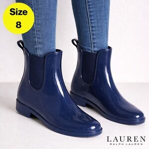 Lauren Ralph Lauren Glossy Navy Chelsea Rain Boots